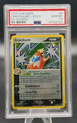 PSA 10 Gem Mint Pokemon 2005 Ex Deoxys Crawdaunt Holo Rare #6 - Image 1