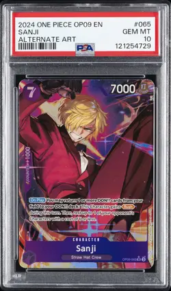 2024 ONE PIECE OP09-EMPERORS IN THE NEW WORLD ALTERNATE ART #065 SANJI PSA 10 - Image 1