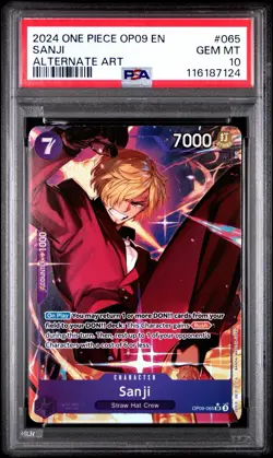 Sanji 2024 One Piece Op09-Emperors In The New World Alternate Art #065 PSA 10 - Image 1