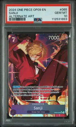 2024 One Piece Op09-Emperors In The New World Sanji Alternate Art PSA 10 #065 - Image 1
