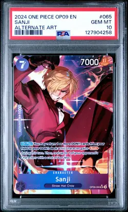2024 ONE PIECE OP09-EMPERORS IN THE NEW WORLD ALTERNATE ART #065 SANJI PSA 10 - Image 1