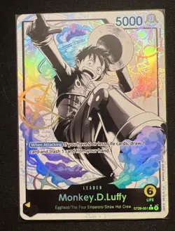 One Piece TCG Monkey D. Luffy ST29-001 Leader Alt Starter Deck Egghead Parallel - Image 1