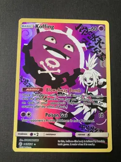 Koffing Secret Rare 243/236 SM Cosmic Eclipse Holo Full Art Pokemon Card NM - Image 1