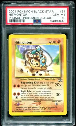 PSA 10 Hitmontop Black Star Promo Pokemon League 2001 Pokemon Card #37 - Image 1