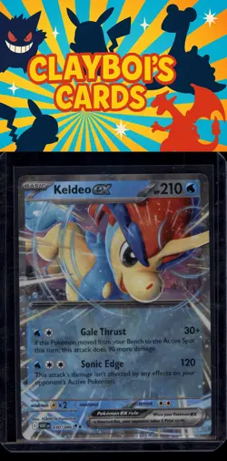 Keldeo ex Holo Double Rare SV: White Flare Pokemon TCG 030/086 NM+ - Image 1
