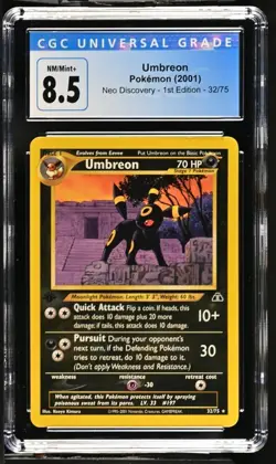 2001 Pokemon Neo Discovery 32/75 Umbreon 1st Edition CGC 8.5 - Image 1