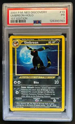 2001 Pokemon Neo Discovery 1st Edition Umbreon Holo #13/75 PSA 1 - Image 1