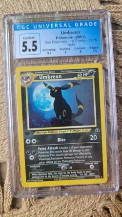 Pokemon TCG Umbreon Neo Discovery Holo 13 1st Edition Vintage WOTC PSA CGC 5.5 - Image 1