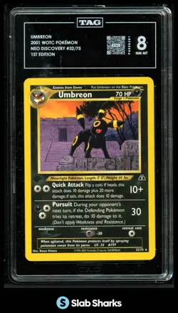 2001 POKEMON NEO DISCOVERY 1ST EDITION #32/75 UMBREON TAG 8 - Image 1
