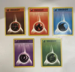 Pokemon WOTC TCG Vintage Base Set Energy 80 Card Lot MP to LP - Image 1