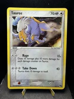 Pokemon TCG Pop Series 2 Tauros 5/17 Cosmos Holo Rare LP/Crease - Image 1
