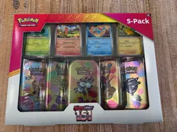 Pokemon TCG Scarlet & Violet 151 Mini Tins Costco Bundle, 5 Pack - Sealed - Image 1