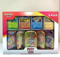Pokemon TCG Scarlet & Violet 151 Mini Tins Costco Bundle, 5 Pack - Sealed - Image 1