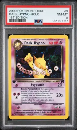 PSA 8 - Dark Hypno - #9 - Holo - 1st Edition - Team Rocket - Pokemon Card - Image 1