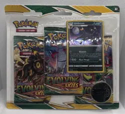 Pokemon TCG Sword & Shield Evolving Skies 3 Pack Blister + Umbreon Promo Card - Image 1