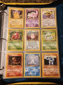 Pokemon Collection Binder Vintage Lot of Cards Holo Rares WoTC 1st Edition Etc - Image 1