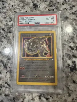 Pokemon Neo Destiny Shining Steelix Holo PSA 8 Unlimited Secret Rare #112 - Image 1