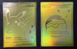 Pokemon Pikachu V SWSH145 & Poke Ball SWSH146 Sealed Celebrations Gold Promos - Image 1
