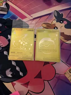 Pokemon Celebrations Pikachu V & PokeBall Gold Promos SWSH145 & SWSH146 - Sealed - Image 1