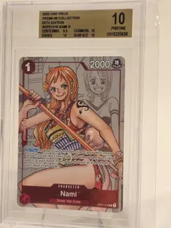 2022 One Piece Nami OP01-016 Alt Art 25th Anniversary BGS 10 Pristine - Image 3