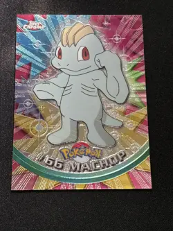 2000 TOPPS Chrome POKEMON Series 1-MACHOP Holo - Image 1