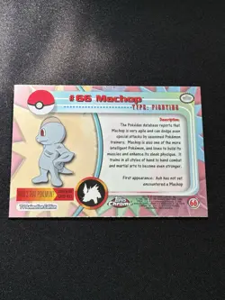 2000 TOPPS Chrome POKEMON Series 1-MACHOP Holo - Image 2