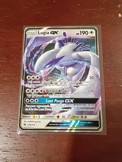 Lugia GX 159/214 ULTRA RARE Pokemon SM Lost Thunder TCG HOLO NM 2018 - Image 1