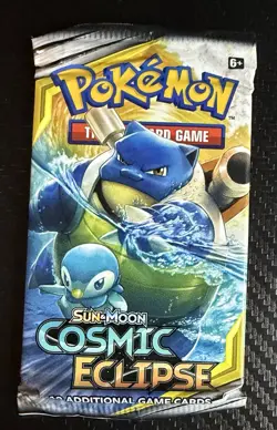 Pokemon Blastoise Piplup Cosmic Eclipse Booster Pack Sun & Moon TCG - Image 1