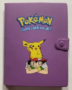 Pokemon - 1999 Pikachu and Ash Purple 4 Pocket 30 Page Binder - Image 1