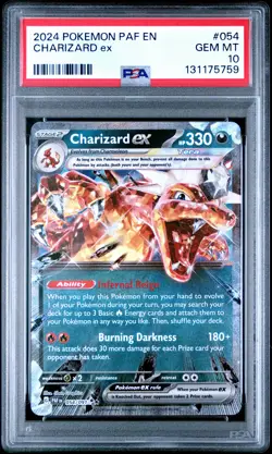 2024 POKEMON PAF EN-PALDEAN FATES #054 CHARIZARD EX PSA 10 - Image 1