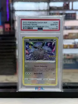2022 Pokemon SWSH BSP Radiant EEVEE PokemonGo Premium collection PSA Gem Mint 10 - Image 1