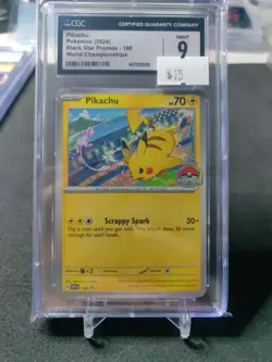 Pokemon Pikachu SVP190 S&V World Championship 2024 Promo CGC 9 - Image 1