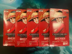 One Piece TCG OP13 Carrying On His Will - 5x Sleeved Booster Pack Lot - Sealed - Image 1