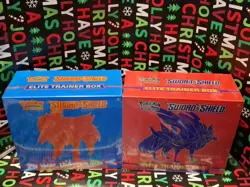 Pokemon Sword and Shield Base Set Elite Trainer Box ETB Pair Zacian & Zamazenta - Image 1