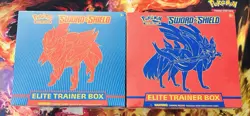 Pokemon Sword and Shield Base Set Elite Trainer Box ETB Pair Zacian & Zamazenta - Image 1