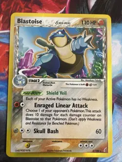 Pokemon TCG Blastoise EX Crystal Guardians Holo Card 2/100 Delta Species MpU - Image 1
