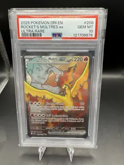 Pokemon TCG Team Rockets Moltres EX 208/182 Sv10: Destined Rivals PSA 10 - Image 1