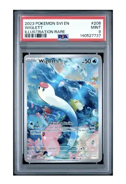 Wiglett Illustration Rare 2023 Pokemon Svi En #206 PSA 9 - Image 1