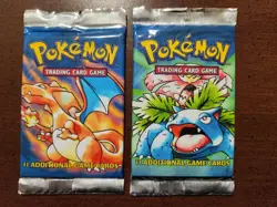 🔥1999-2000 UK Pokemon Base Set Booster Pack x2 Charizard Venusaur Unlimited🔥 - Image 1