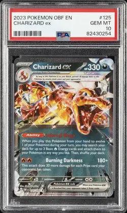 2023 POKEMON OBF EN-OBSIDIAN FLAMES #125 CHARIZARD EX PSA 10 - Image 1