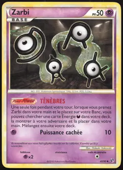 Carte Pokemon Zarbi 40/90 HS Indomptable Francais - Image 1