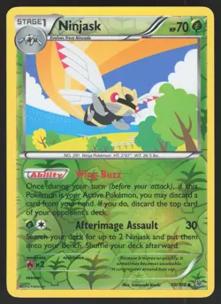 Ninjask 10/108 Reverse Holo Pokemon TCG XY - Roaring Skies LP - Image 1