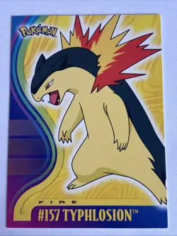 Hot! Mint/NM 2001 Topps Glossy Rare 1st Edition Johto Series 1 Typhlosion #157 - Image 1