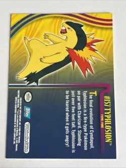 Hot! Mint/NM 2001 Topps Glossy Rare 1st Edition Johto Series 1 Typhlosion #157 - Image 2