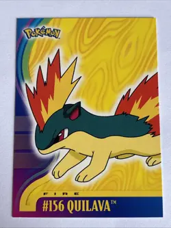 2001 Topps Pokemon Topps Johto Series Non Holo Quilava #156 NM - Image 1