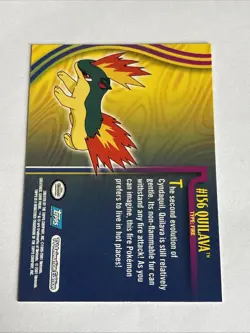 2001 Topps Pokemon Topps Johto Series Non Holo Quilava #156 NM - Image 2