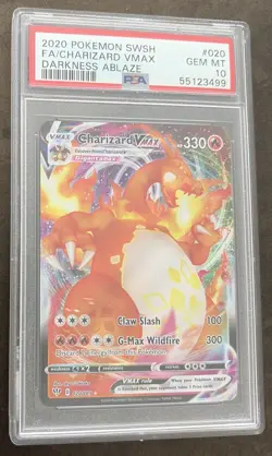 2020 POKEMON SWORD & SHIELD DARKNESS ABLAZE #020 FULL ART/CHARIZARD VMAX PSA 10 - Image 1