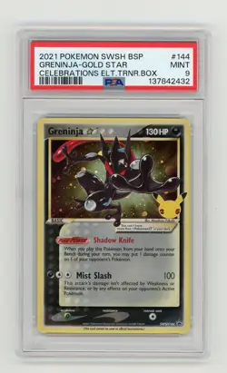 Greninja Gold Star PSA 9 MINT 2021 Pokemon Celebrations Black Star Promo #144 - Image 1