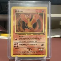 Pokemon Moltres Fossil 27/62 Unlimited Rare Regular 70 HP English Wizards - Image 1
