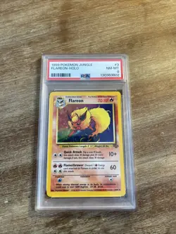 1999 POKEMON JUNGLE #3 FLAREON-HOLO PSA 8 - Image 1